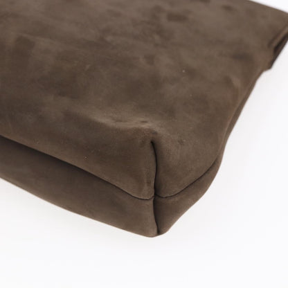 Salvatore Ferragamo Vala Shoulder Bag Suede, BROWN, SUEDE, Shoulder bag