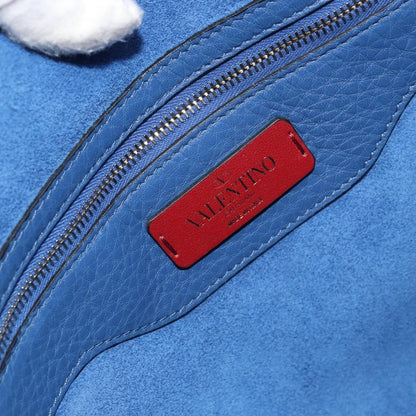 Valentino Garavani Rockstud Shopper Tote Leather, BLUE, LEATHER, Tote bag