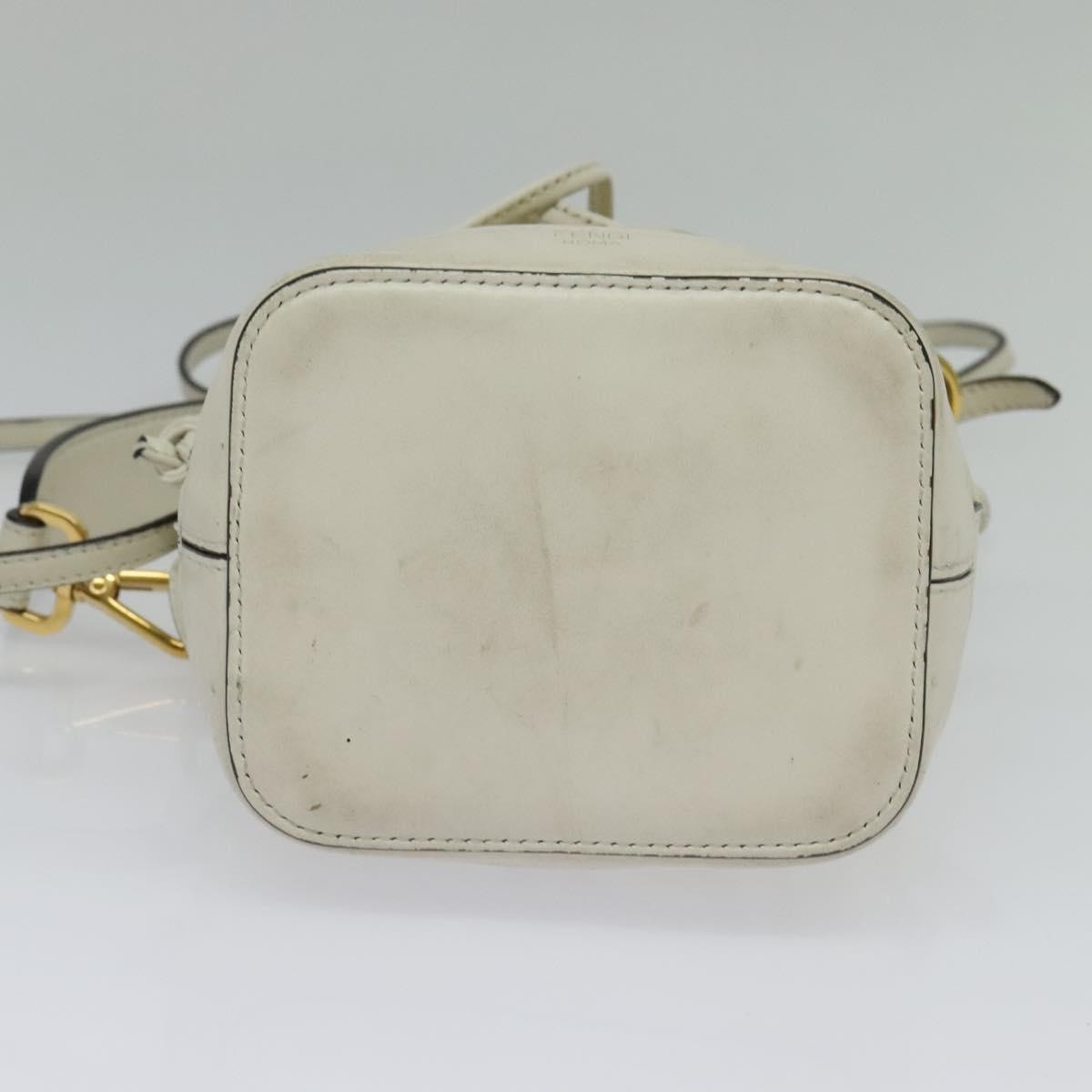 Fendi FF Logo Mon Tresor Bucket Bag Canvas, WHITE, CANVAS, Shoulder bag