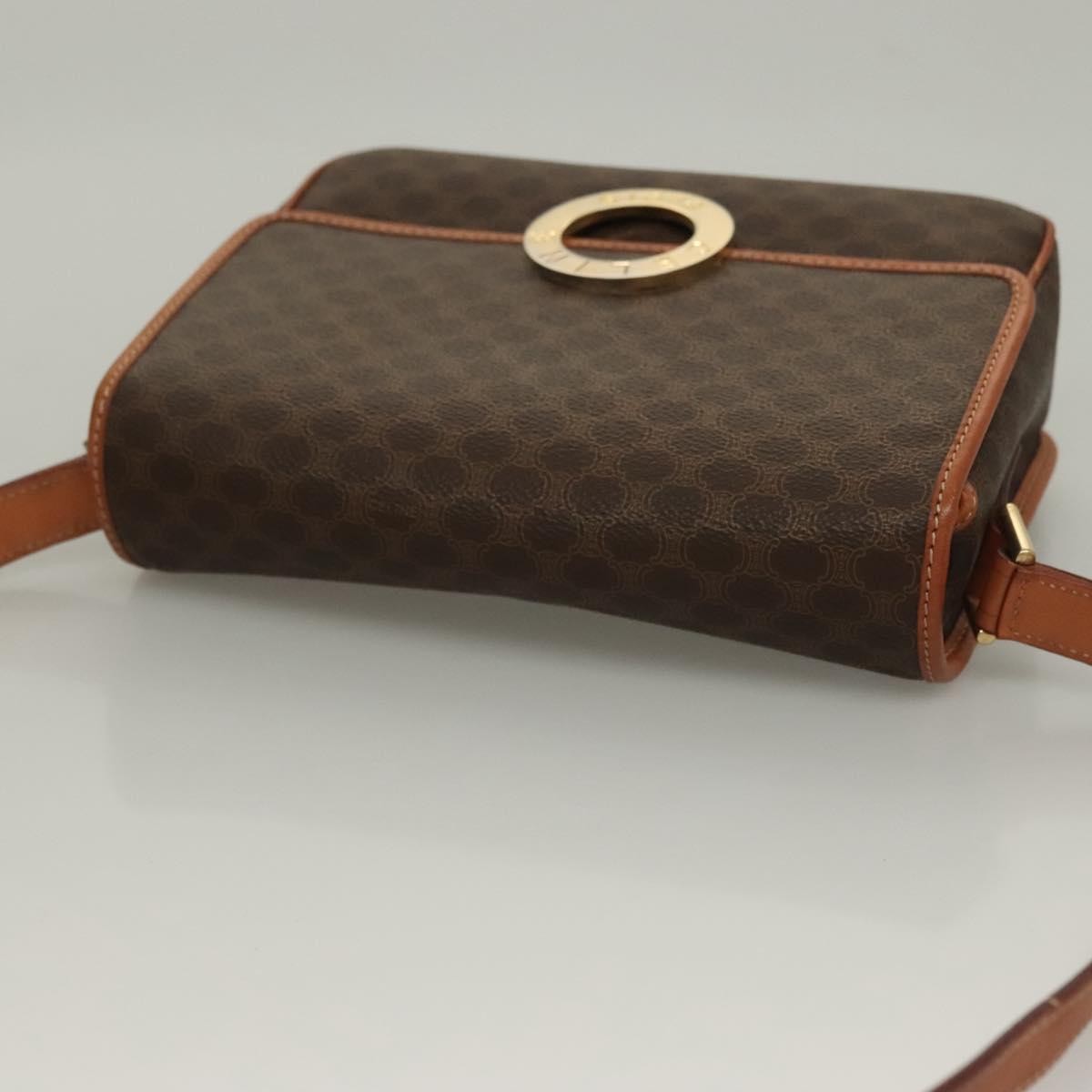 Celine Macadam Shoulder Bag PVC Leather, BROWN, CANVAS, Shoulder bag