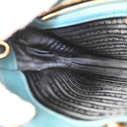 Prada Double Zip Lux Tote Saffiano Leather, GREEN, LEATHER, Tote bag