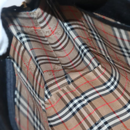 Burberry Vintage Handbag Leather, BLACK, LEATHER, Handbag