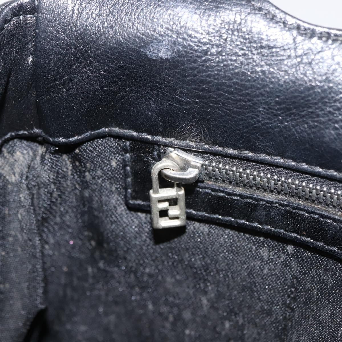 Fendi Vintage Shoulder Bag Leather, BLACK, LEATHER, Shoulder bag