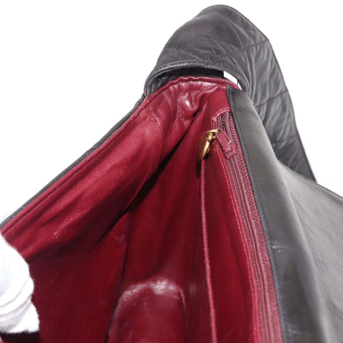 Chanel Vintage CC Square Flap Bag Quilted Lambskin, BROWN, LEATHER, Shoulder bag