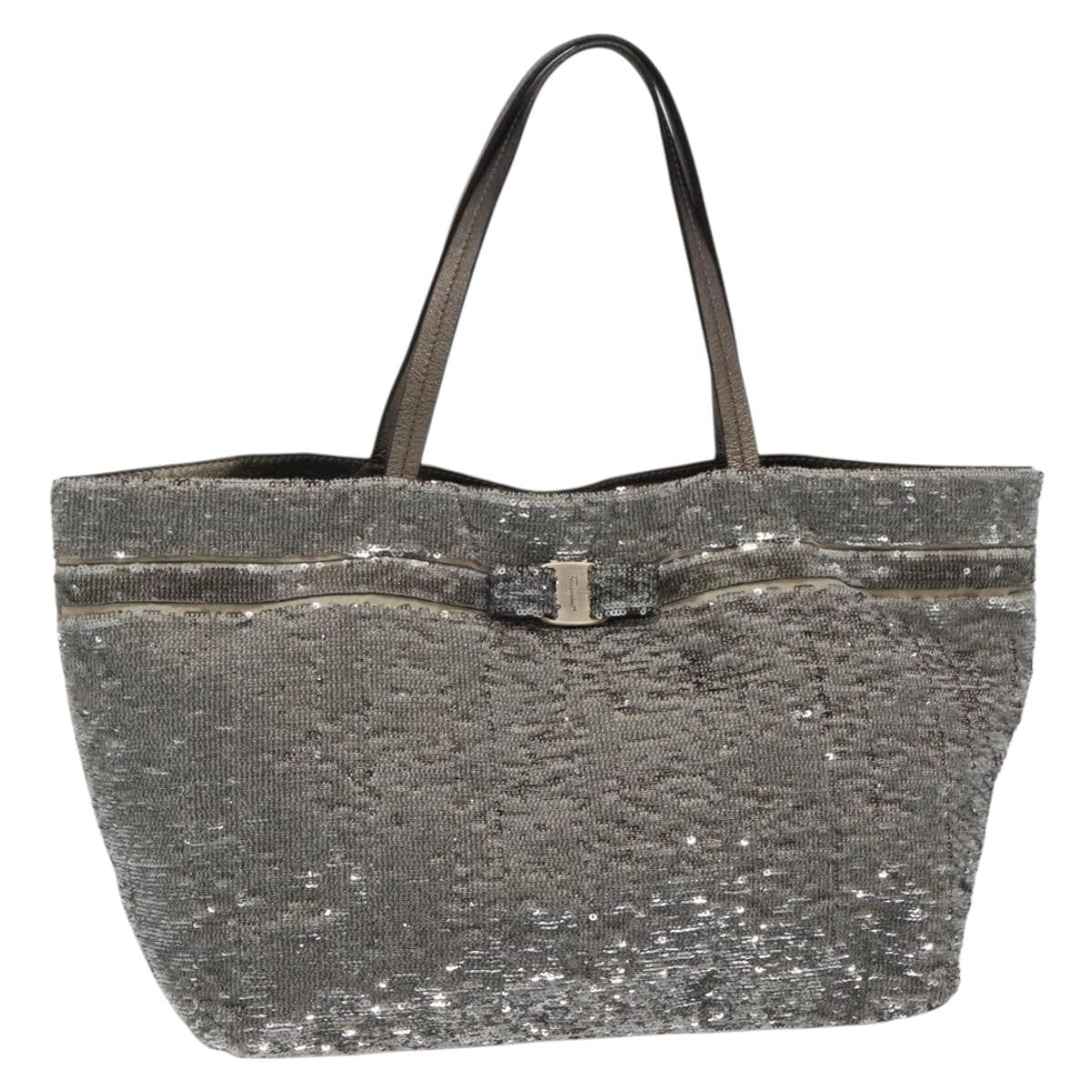 Salvatore Ferragamo Vala tote Nylon, SILVER, NYLON, Tote bag