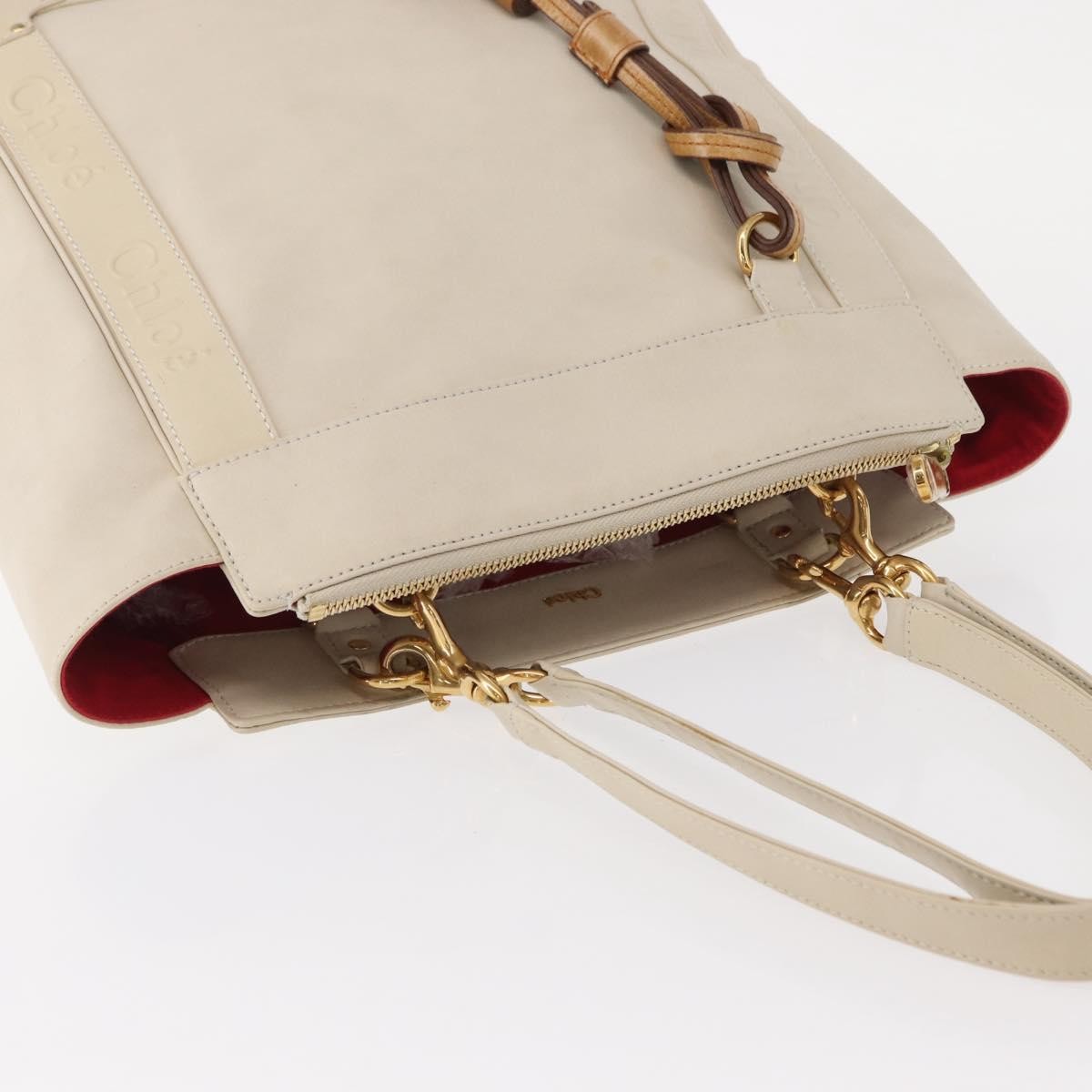 Chloe Eden Tote bag Leather, WHITE, LEATHER, Tote bag