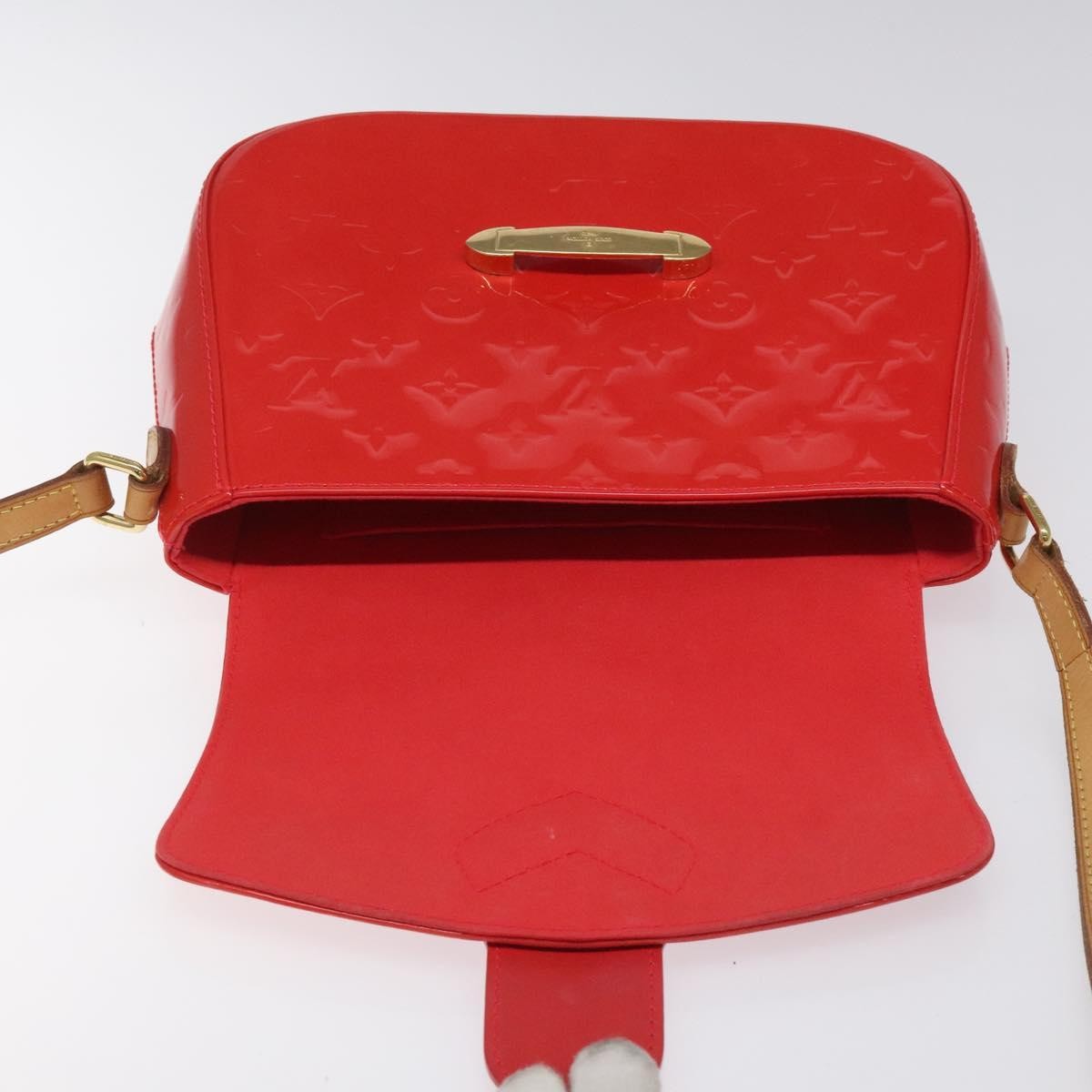 Louis Vuitton Bellflower Handbag Monogram Vernis, RED, PATENT_LEATHER, Shoulder bag