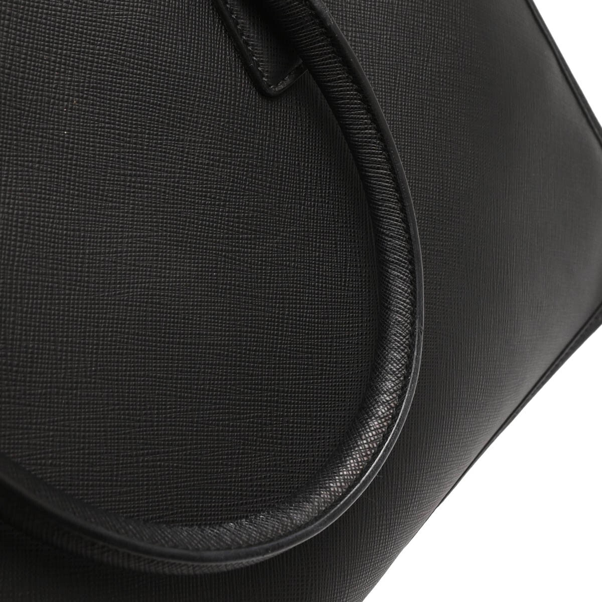 Prada Lux Double Zip Frame Tote Saffiano Leather, BLACK, LEATHER, Tote bag