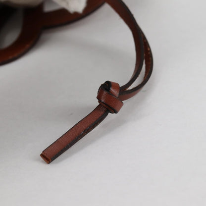 Loewe Anagram Drawstring Bucket Crossbody Bag Leather with Canvas, BEIGE, LEATHER, Crossbody bag