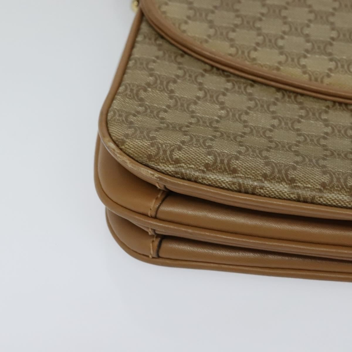 Celine Macadam Shoulder Bag PVC Leather, BEIGE, CANVAS, Shoulder bag