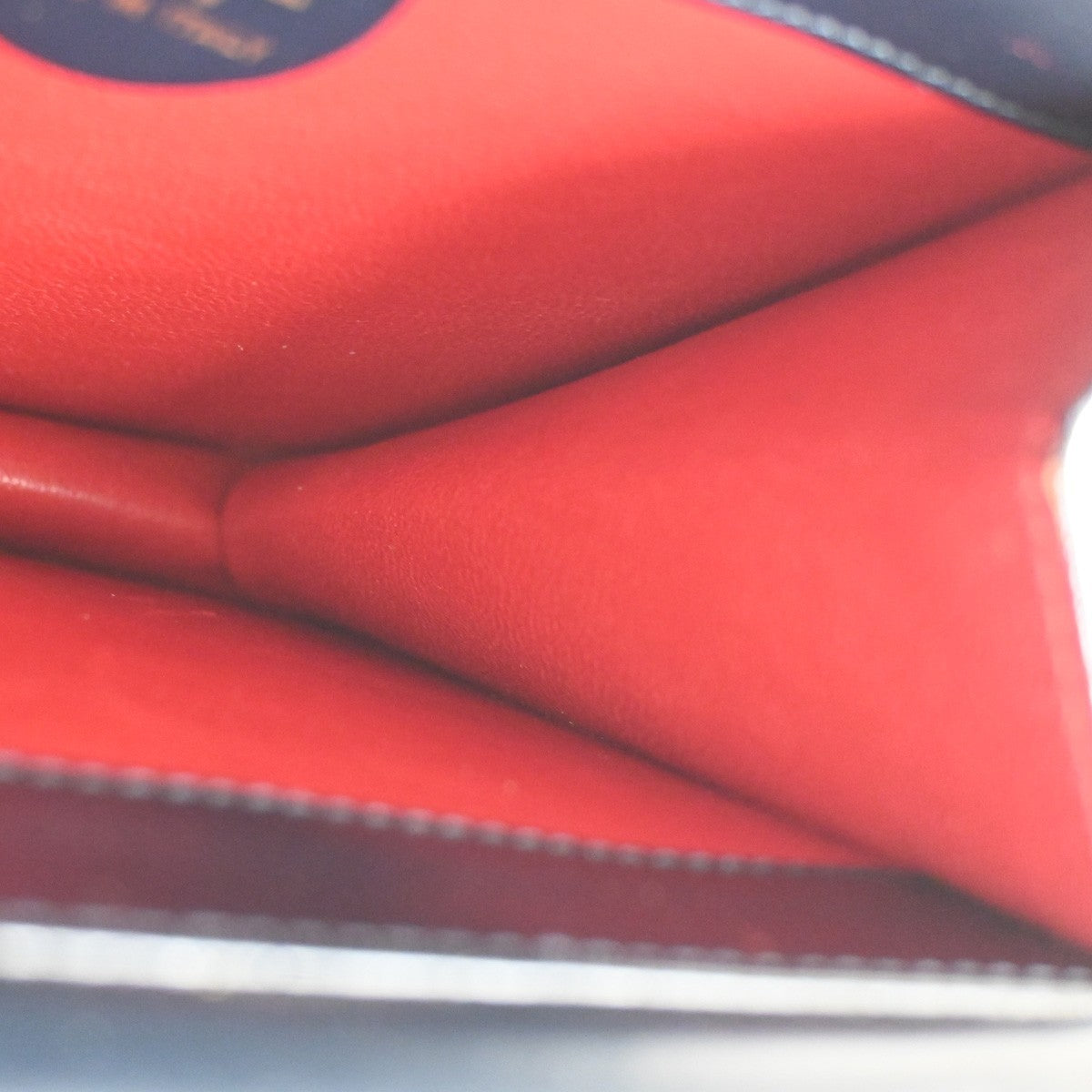 Celine Gancini Handbag Leather, NAVY, LEATHER, Handbag