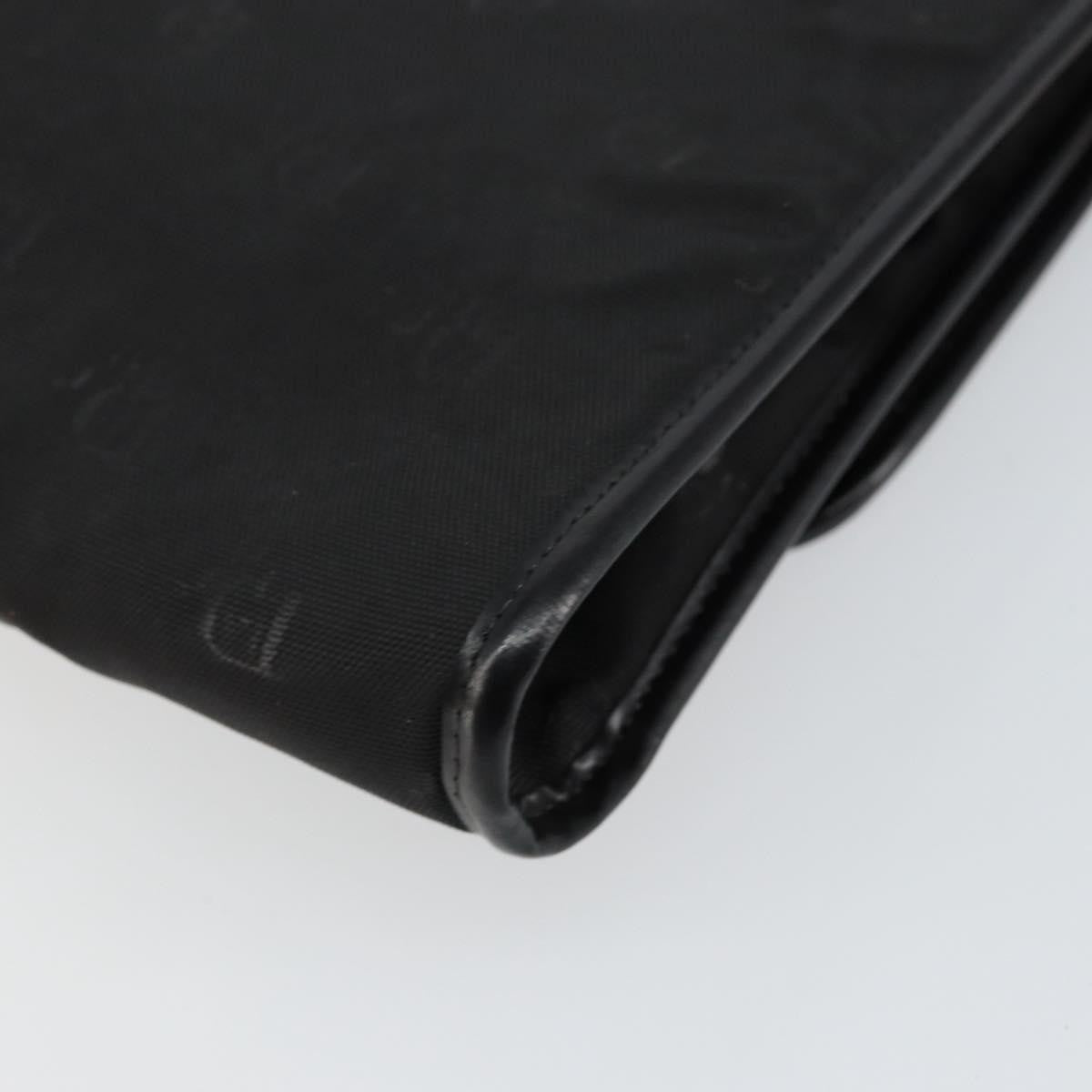 Christian Dior Vintage CD Chain Flap Shoulder Bag Diorissimo Canvas, BLACK, NYLON, Shoulder bag