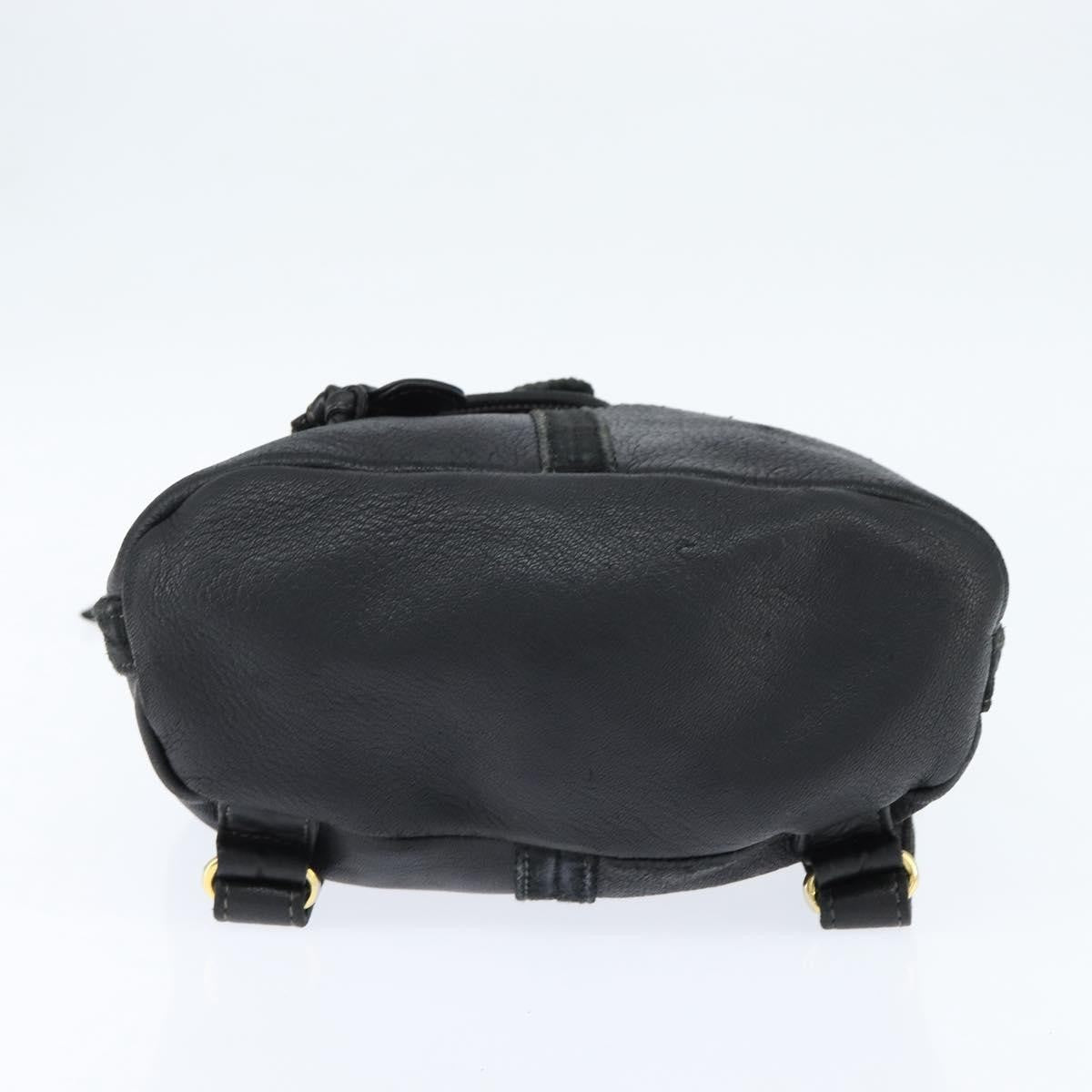 Fendi Logo Flap Drawstring Backpack Leather, BLACK, LEATHER, Backpack