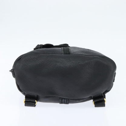 Fendi Logo Flap Drawstring Backpack Leather, BLACK, LEATHER, Backpack