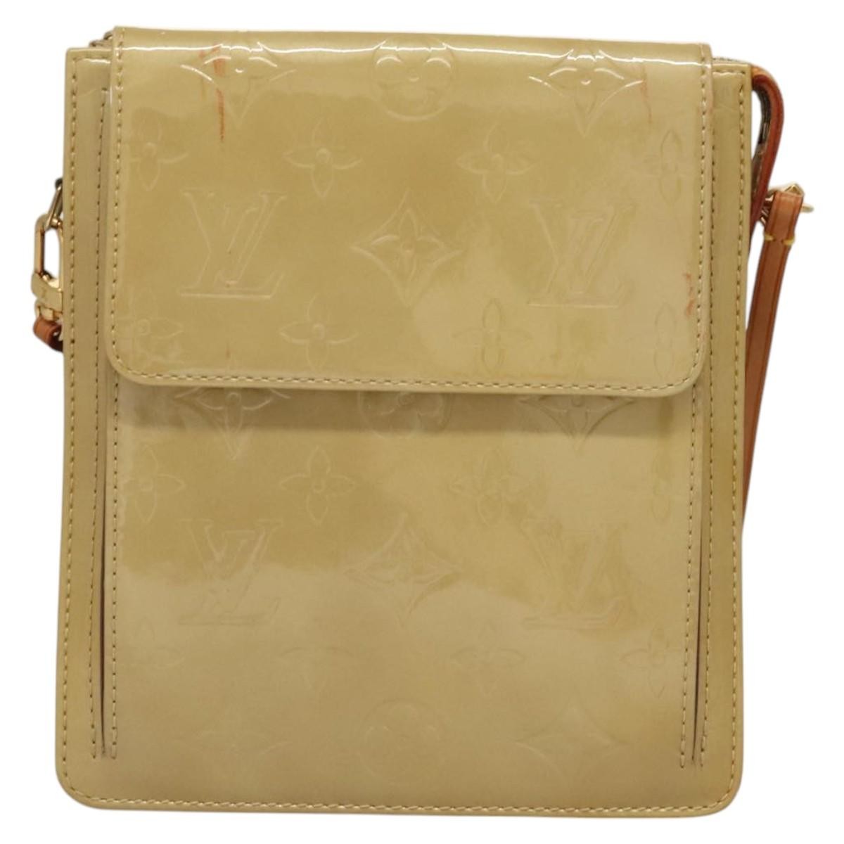Louis Vuitton Mott Handbag Monogram Vernis, Beige, Patent Leather, Clutch