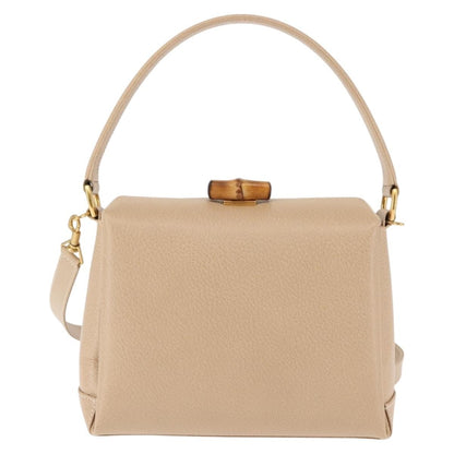 Gucci Vintage Convertible Bamboo Box Crossbody Bag Leather, BEIGE, LEATHER, Crossbody bag