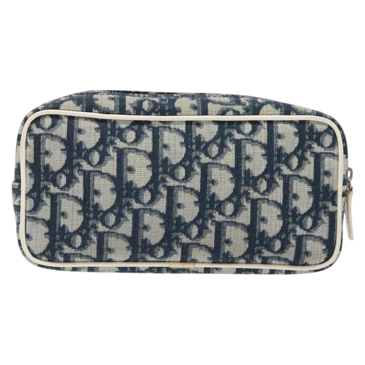Christian Dior Vintage Trotter Pouch Diorissimo Canvas, NAVY, CANVAS, Clutche & pouche