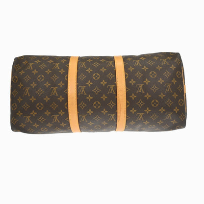 Louis Vuitton Keepall Bandouliere Bag Monogram Canvas, BROWN, CANVAS, Travel bag