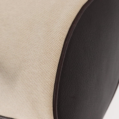 Hermes Sac Marin Recif Drawstring Bag Toile with Leather, BEIGE, CANVAS, Shoulder bag