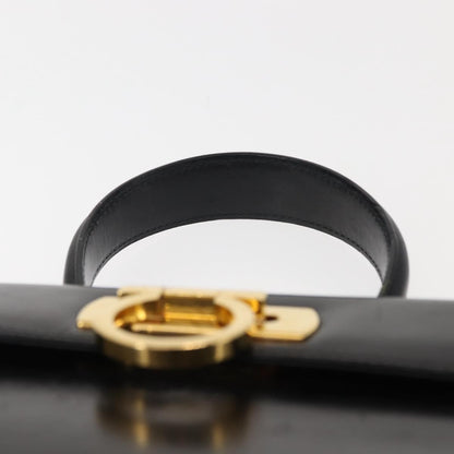 Salvatore Ferragamo Gancini Convertible Top Handle Bag Leather, BLACK, LEATHER, Handbag