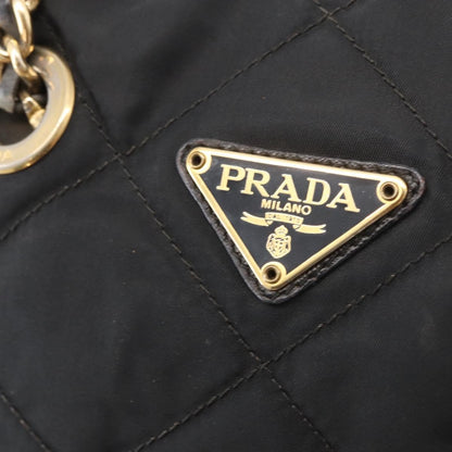 Prada Re-Edition 1995 Chain Tote Quilted Re-Nylon, BLACK, NYLON, Shoulder bag