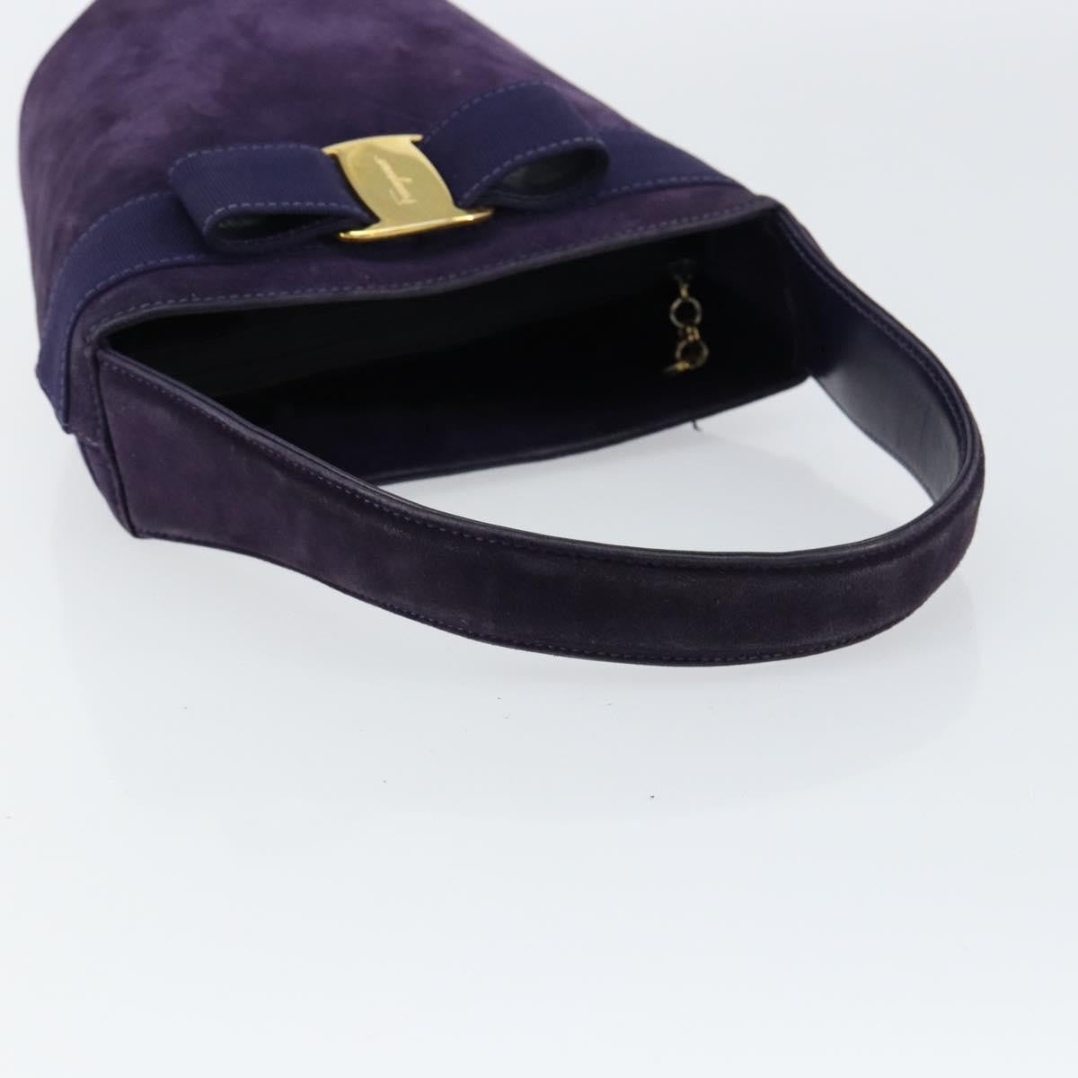 Salvatore Ferragamo Vala Handbag Suede, PURPLE, SUEDE, Handbag