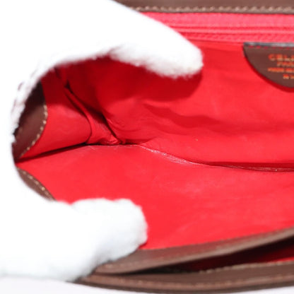 Celine Circle logo Suede and Leather, BROWN, SUEDE, Shoulder bag