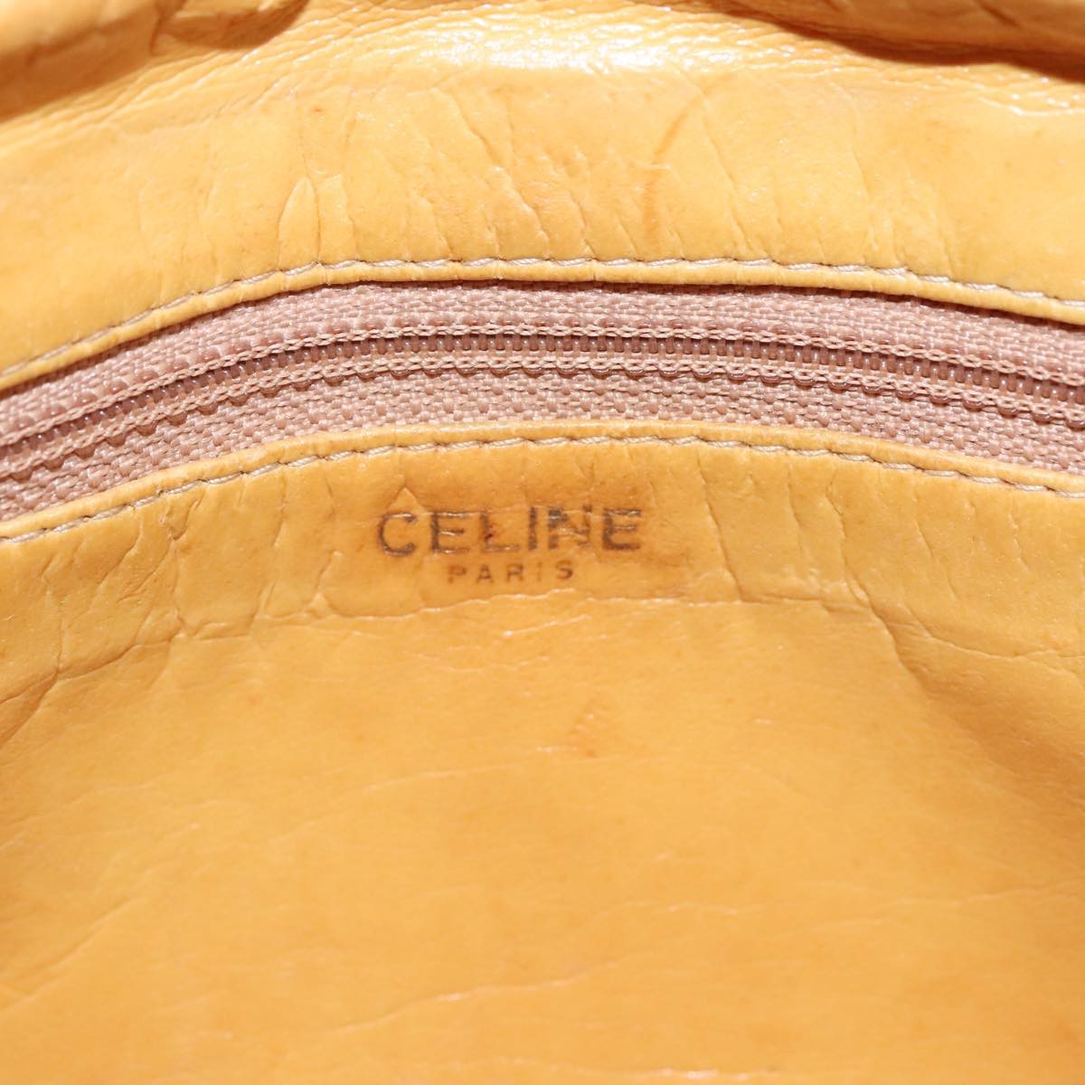Celine Macadam Shoulder Bag Leather, BEIGE, LEATHER, Shoulder bag