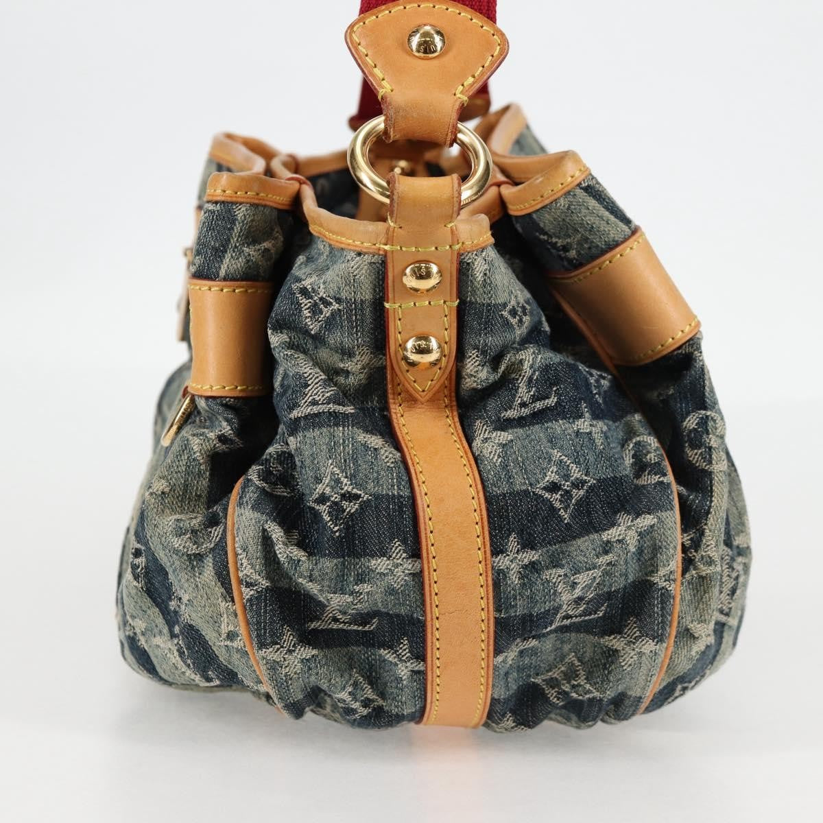Louis Vuitton Porte Epaule Raye Handbag Striped Monogram Denim, BLUE, DENIM_JEANS, Handbag