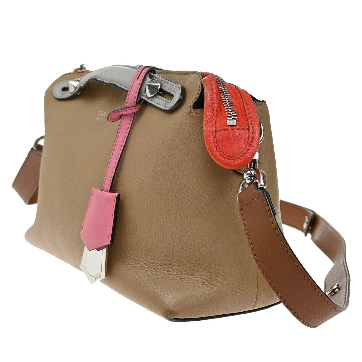 Fendi By The Way Satchel Leather, BEIGE, LEATHER, Handbag