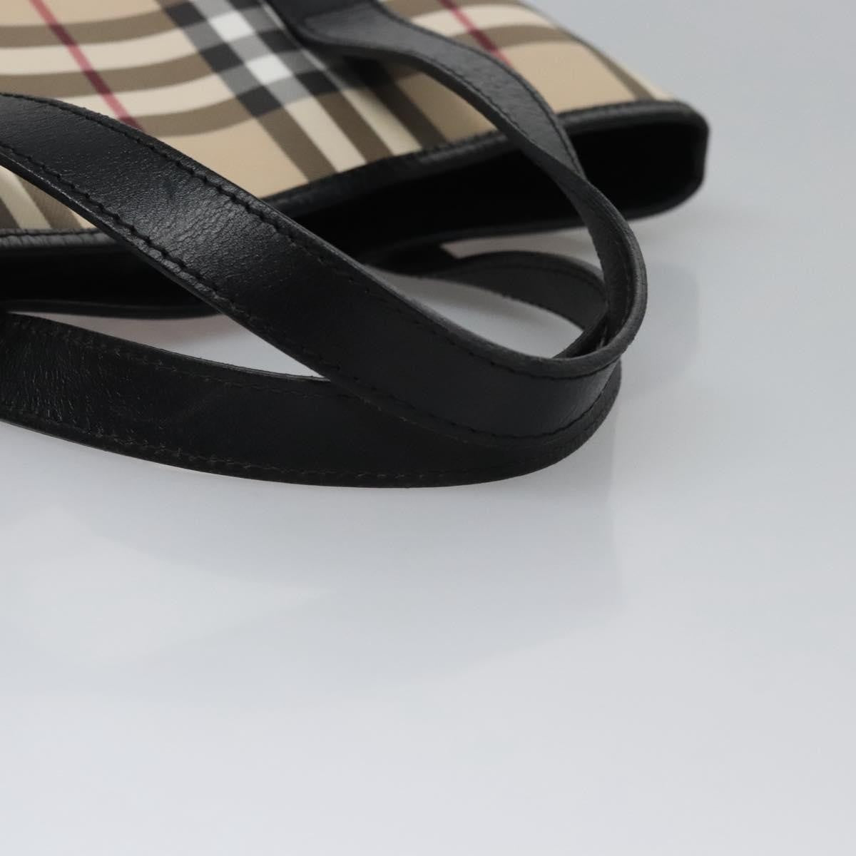 Burberry Vintage Open Tote Coated Canvas with Studded Leather, BEIGE, CANVAS, Tote bag