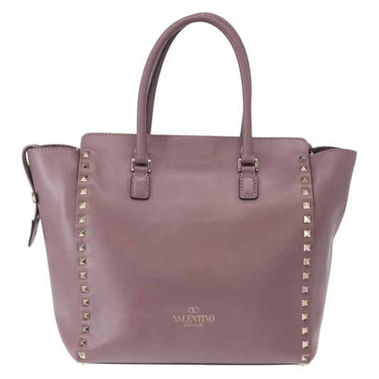 Valentino Garavani Rockstud Tote Rigid Leather, PURPLE, LEATHER, Handbag