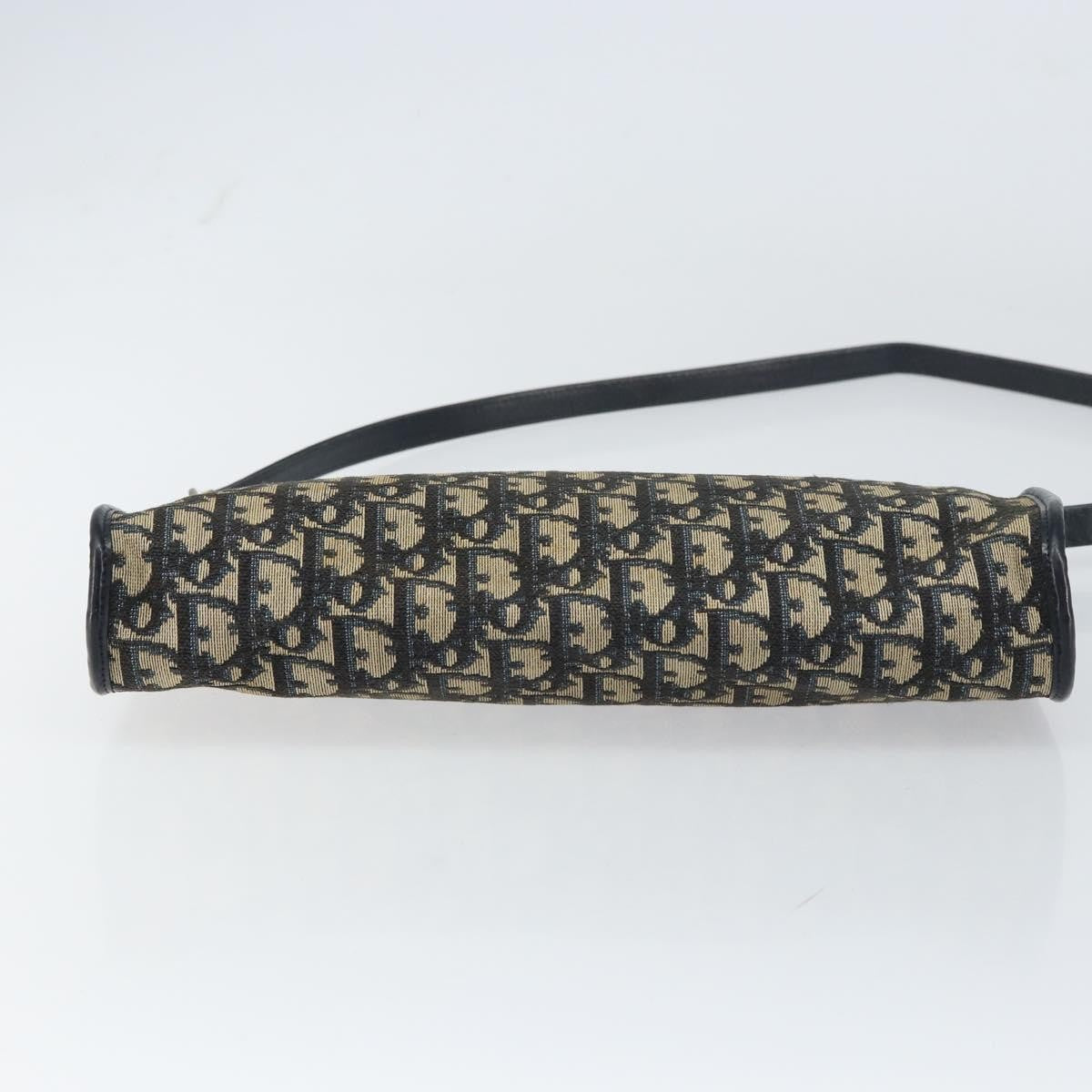 Christian Dior Vintage Trotter Shoulder Bag Canvas, NAVY, CANVAS, Shoulder bag