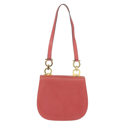 Salvatore Ferragamo Gancini Shoulder Bag Leather, PINK, LEATHER, Shoulder bag