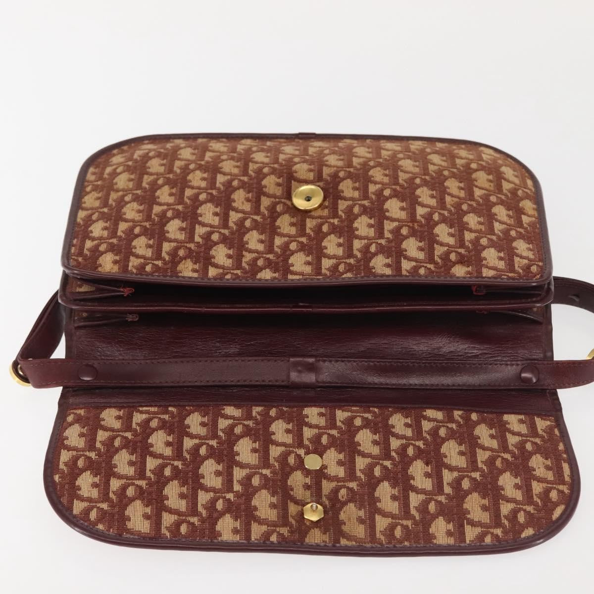 Christian Dior Vintage Trotter Flap Shoulder Bag Canvas, RED, CANVAS, Shoulder bag