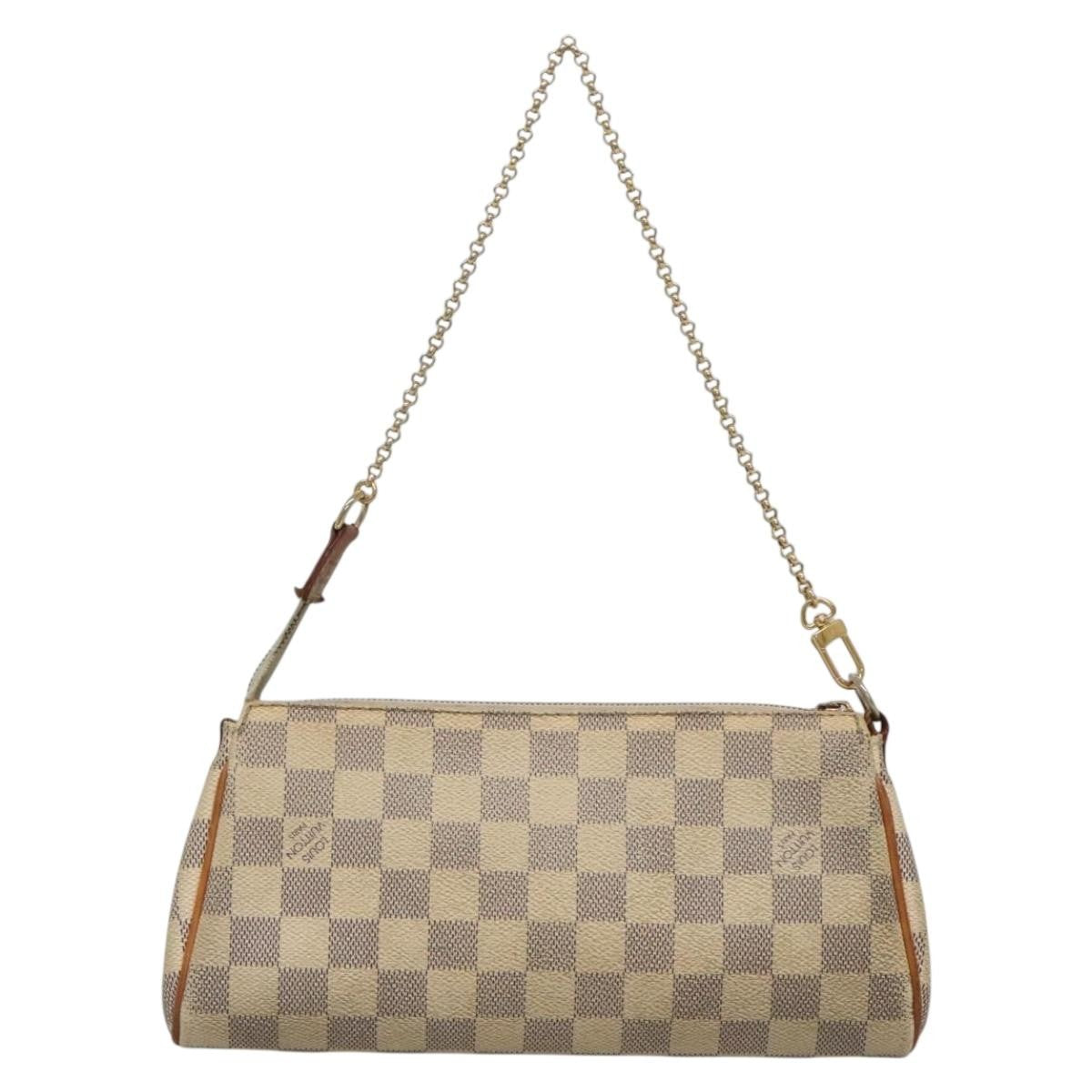 Louis Vuitton Eva Handbag Damier, WHITE, CANVAS, Shoulder bag
