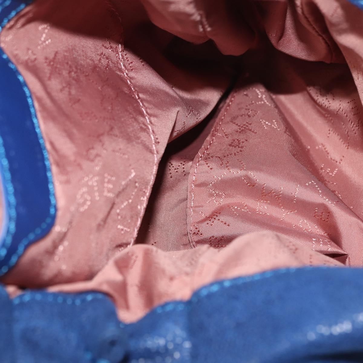 Stella McCartney Falabella Fold Over Crossbody Bag Shaggy Deer, BLUE, POLYESTER, Shoulder bag