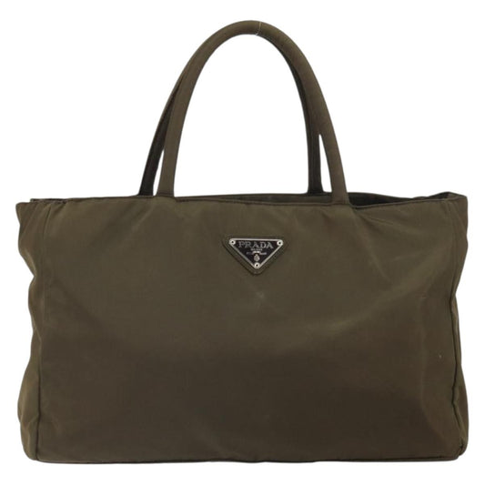 Prada Open Tote Tessuto, KHAKI, NYLON, Handbag