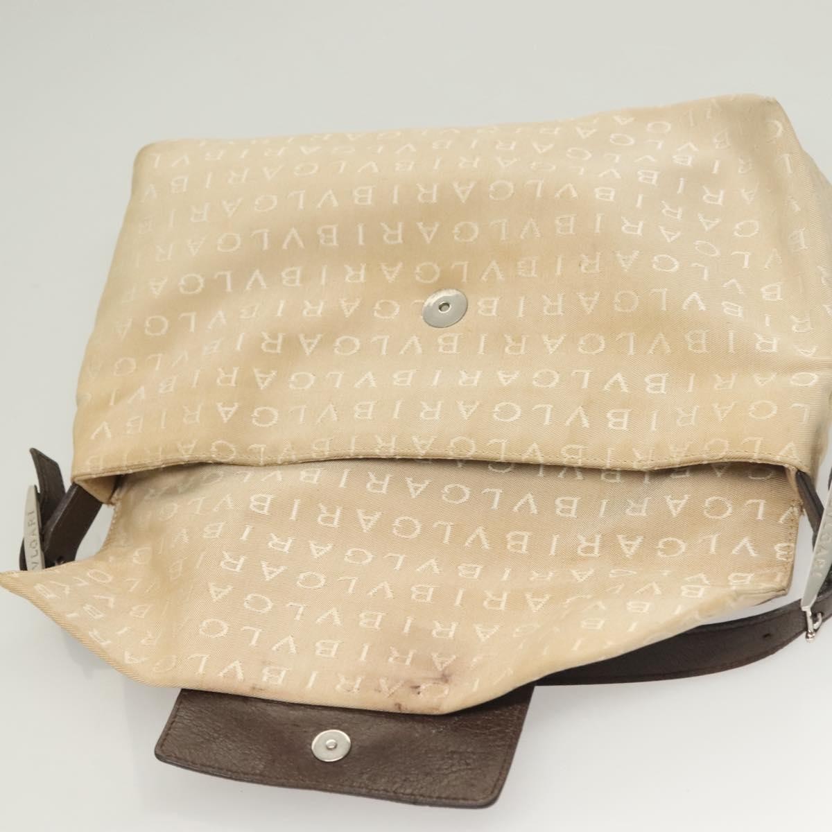 Bvlgari B.Zero1 Logomania Bag Canvas with Leather, BEIGE, CANVAS, Shoulder bag