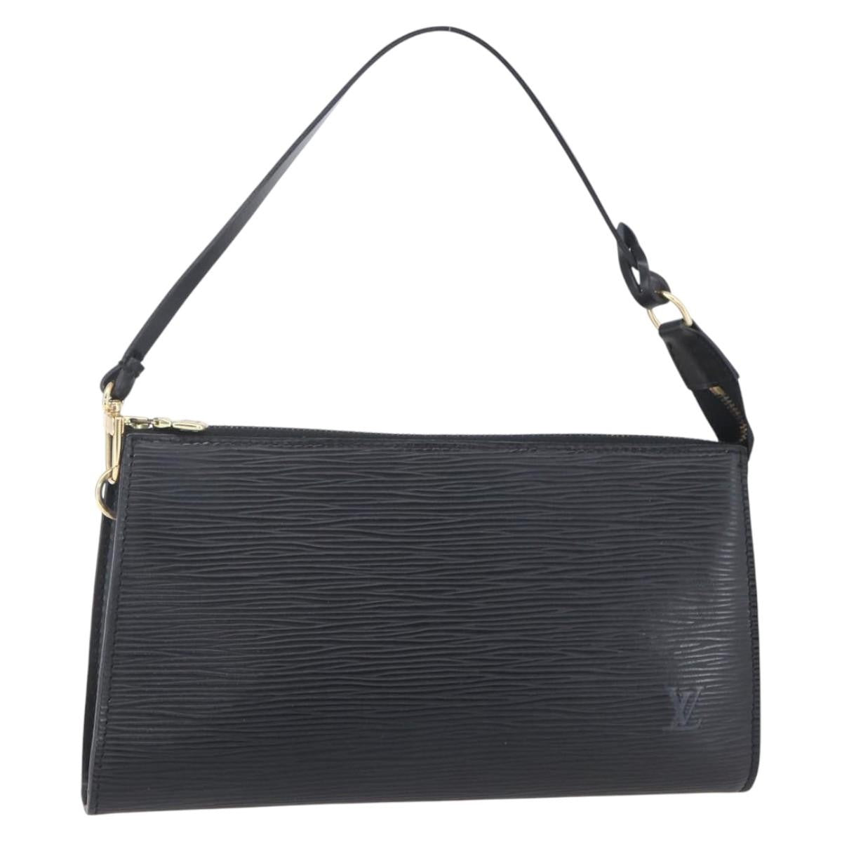 Louis Vuitton Pochette Accessoires Epi Leather, BLACK, LEATHER, Clutche & pouche