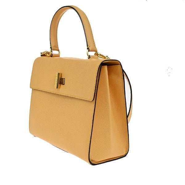 Celine Vintage Convertible Turnlock Top Handle Bag Leather, YELLOW, LEATHER, Handbag