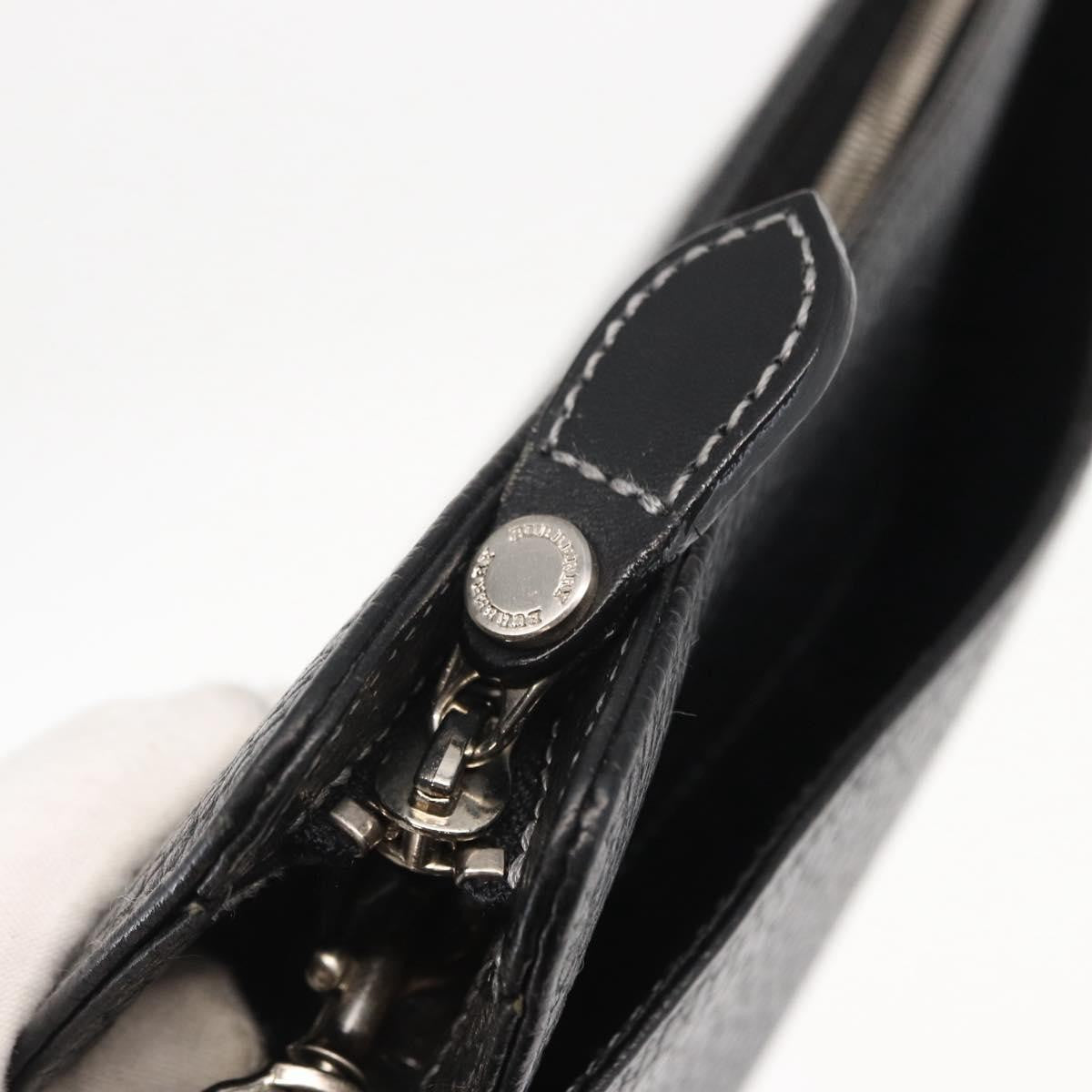 Burberry Zip Clutch Leather, BLACK, LEATHER, Clutche & pouche
