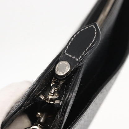 Burberry Zip Clutch Leather, BLACK, LEATHER, Clutche & pouche