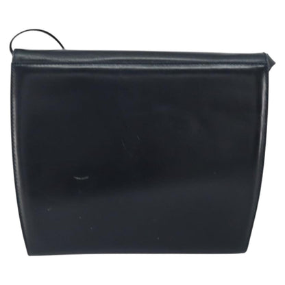 Salvatore Ferragamo Gancini Shoulder Bag Leather, BLACK, LEATHER, Shoulder bag