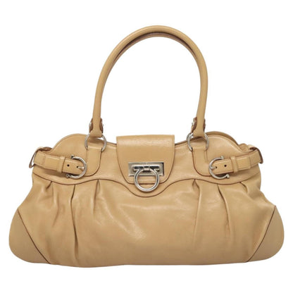 Salvatore Ferragamo Marisa Satchel Leather, BEIGE, LEATHER, Handbag