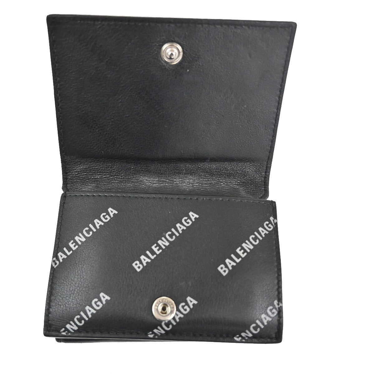 Balenciaga Trifold Wallet Leather, BLACK, LEATHER, Wallets
