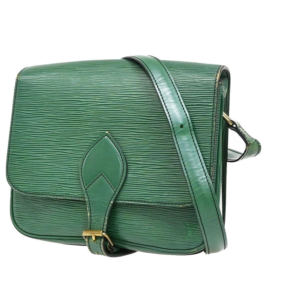 Louis Vuitton Cartouchiere Handbag Epi Leather, GREEN, LEATHER, Handbag