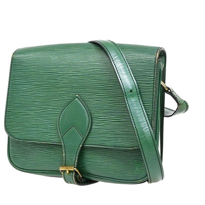Louis Vuitton Cartouchiere Handbag Epi Leather, GREEN, LEATHER, Handbag