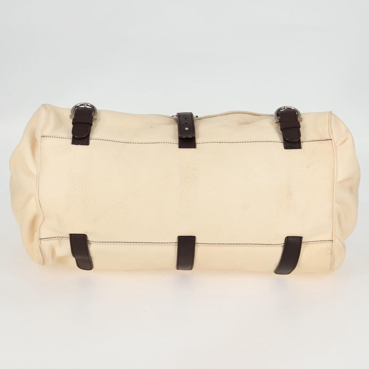 Salvatore Ferragamo Gancini handbag Leather, BEIGE, LEATHER, Handbag