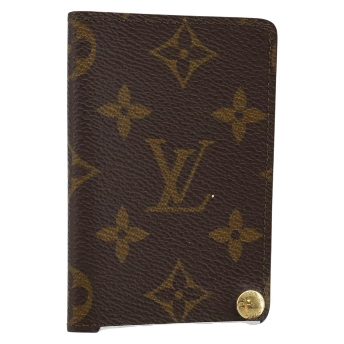 Louis Vuitton Porte Cartes Pression Card Case Monogram Canvas, BROWN, CANVAS, Card Holders